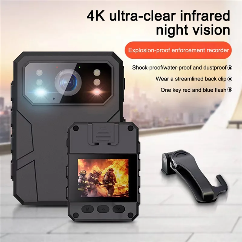 M18K-HD Mini Camera Police Recorder 32GB Memory Card HD IPS Screen Body Worn Camera, Wearable Portable Design