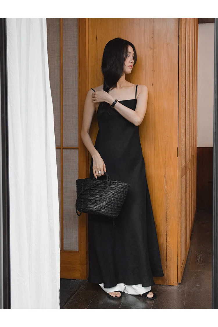 

Spring and summer women's sexy solid color slim fitting suspender dress