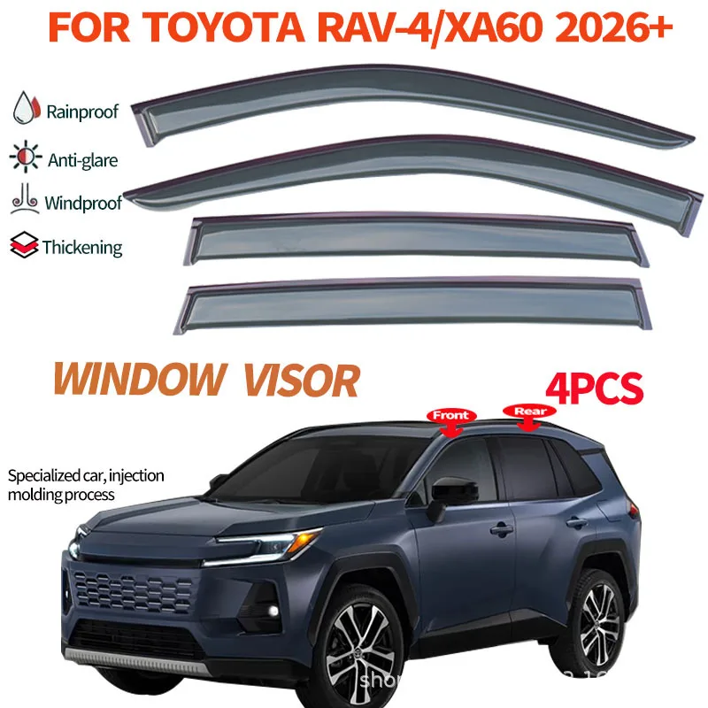 Suitable for 2026 Toyota RAV4 special sun visor Window Visor Wind & Rain Deflectors No-Drill Design