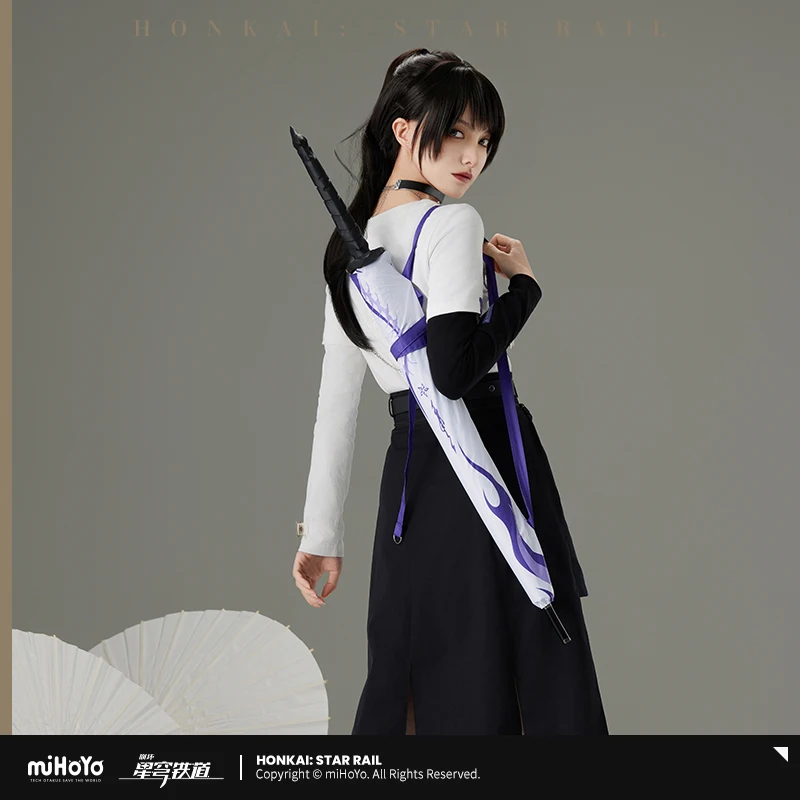 In Stock Official Honkai: Star Rail Acheron Long Handle Umbrella Large Rain Umbrella Anime Figure Game Toy Kids Halloween Gift
