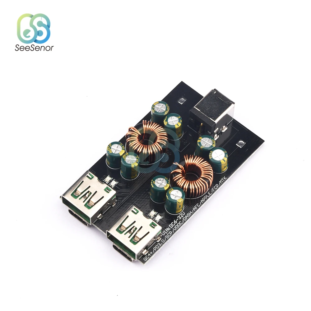 USB qc4.0 qc3.0 usb DC-DC-コンバーター,ステップダウンモジュール,6-32v 9v 12v 24v,急速充電回路基板