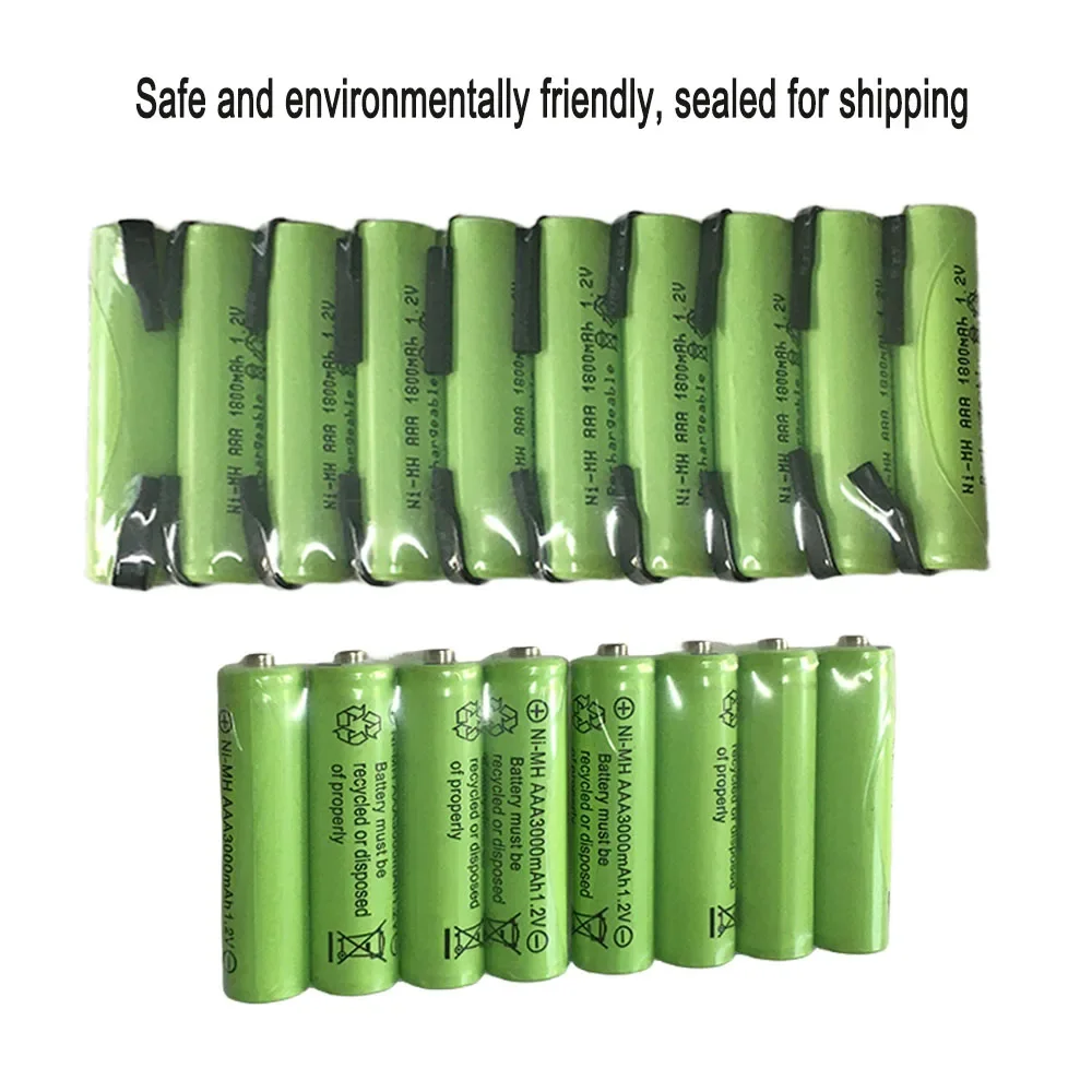 AAA 1.2V 1800mAh Ni-MH with Solder Tabs rechargeable battery cell, for Electric Shaver, Razor, Toothbrush etc