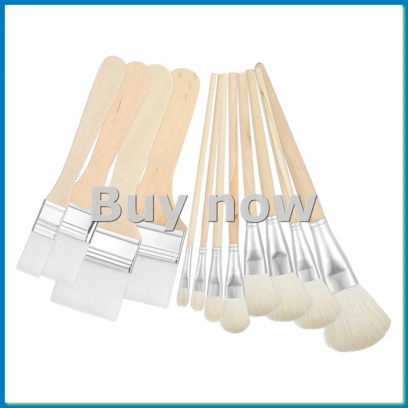 Mop Brush for Acrylic Painting, Assorted Size Acrylic Paint Brush Set Blending Mop Brushes with Wooden Handle 12PCS Set-ABHG