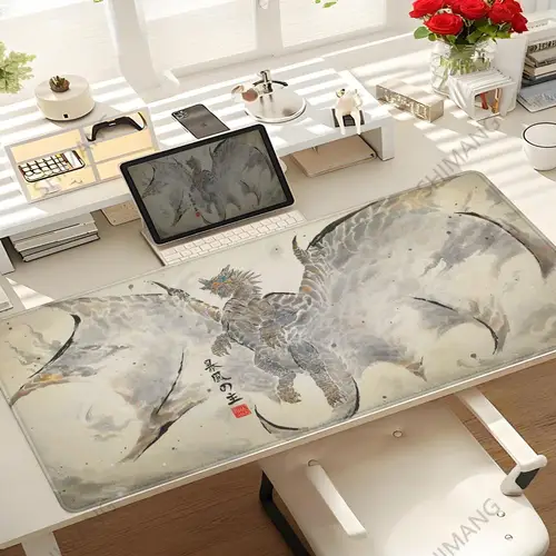 Monster Hunter Wildlands Juego Alfombrilla de ratón Tapetes de Mesa Teclado, Borracha Kawaii, Tapete de Mesa Antiderrapante, XXL, 100x50cm