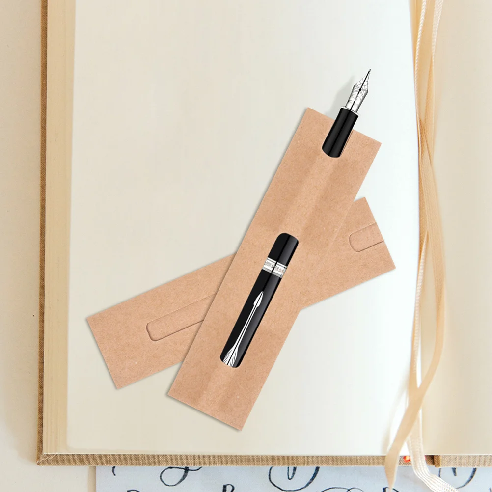 

30 Pcs Kraft Paper Pen Bag Sleeve Pouch Holder Fountain Pocket Protector Pouches