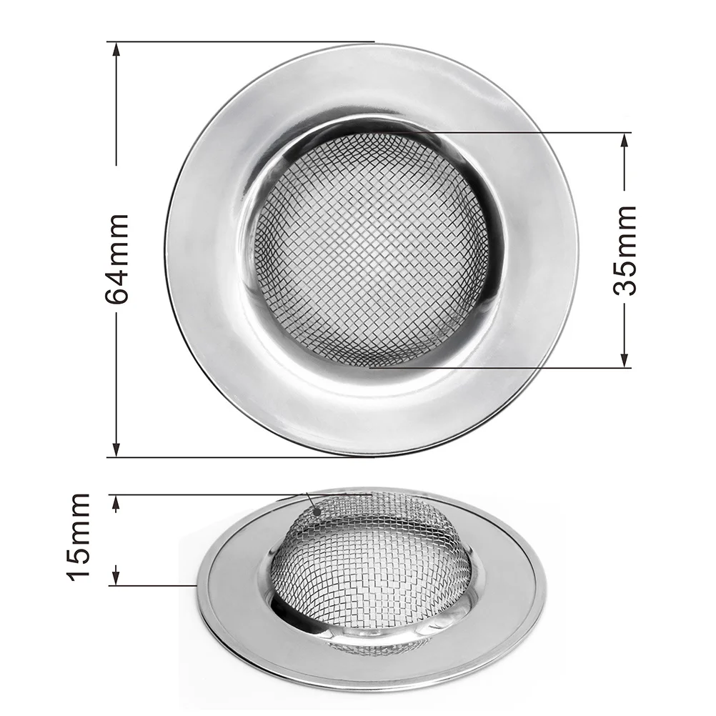 2 قطعة حوض الفولاذ المقاوم للصدأ مصفاة تصفية المطبخ الحمام استنزاف شبكة مكافحة انسداد الحرس للطعام أداة إزالة الحطام الشعر #5