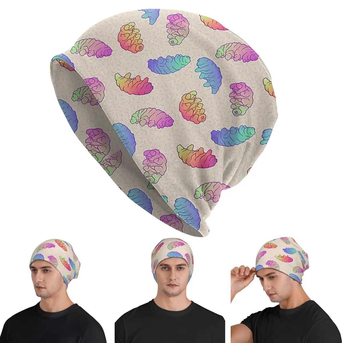 

Psychedelic Tardigrades Skullies Beanies Hats Warm Autumn Winter Outdoor Cap Knitted Bonnet Caps for Men Women Adult