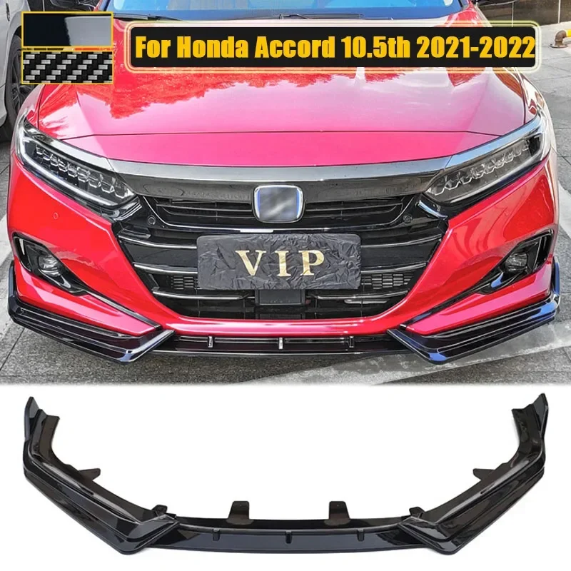 Front Bumper Lip Splitter Diffuser Protector Spoiler Deflector Guard Body Kit For Honda Accord 10.5th 2021-2022 Car Accessories