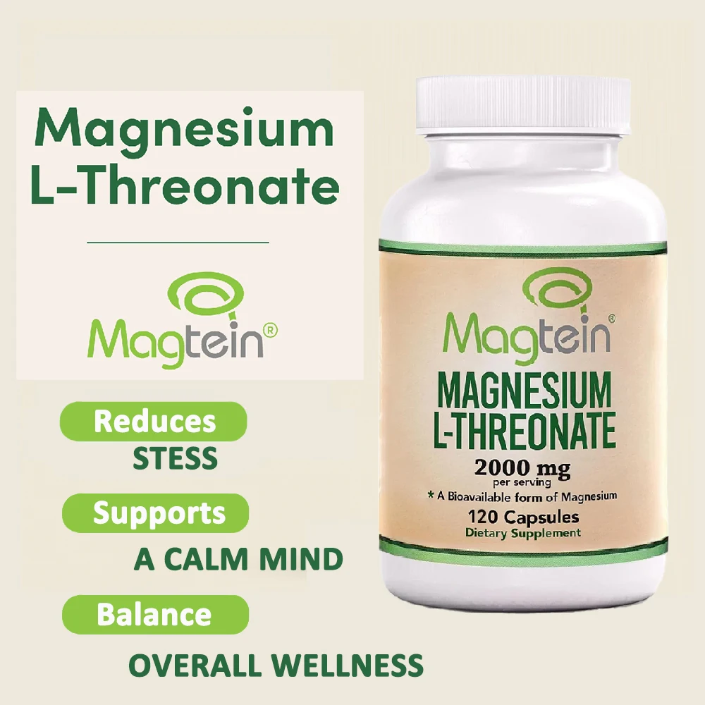 

Магний L-треонат, Magtein, добавка для мозга для улучшения памяти, концентрации внимания, сна и когнитивной деятельности, без ГМО.