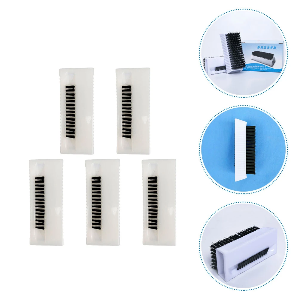 

5 шт. белые нескользящие двусторонние щетки для мытья рук портативный скраб для ногтей материал ПП прочный безопасный надежный семейный путешествия