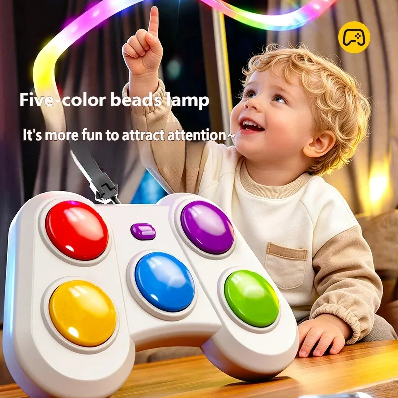 Montessori Educational Toys Music Light Rhythm Puzzle Game Machine Reaction Color Matching Light Belt Sensory Table Game Gift