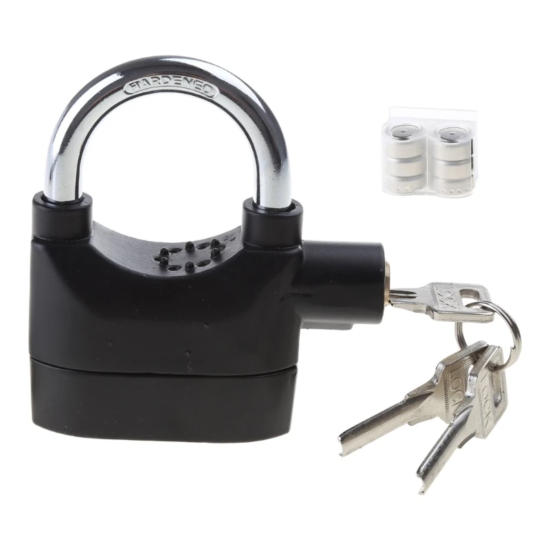 Waterproof Siren Alarm Padlock, Alarm Lock for Motorcycle, Short Beam Bike