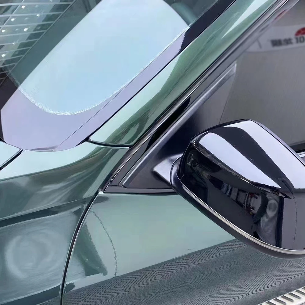 Green Removable Premium PET Car Wrap Easy to Install Stretchable Auto Vinyl Bubble-Free