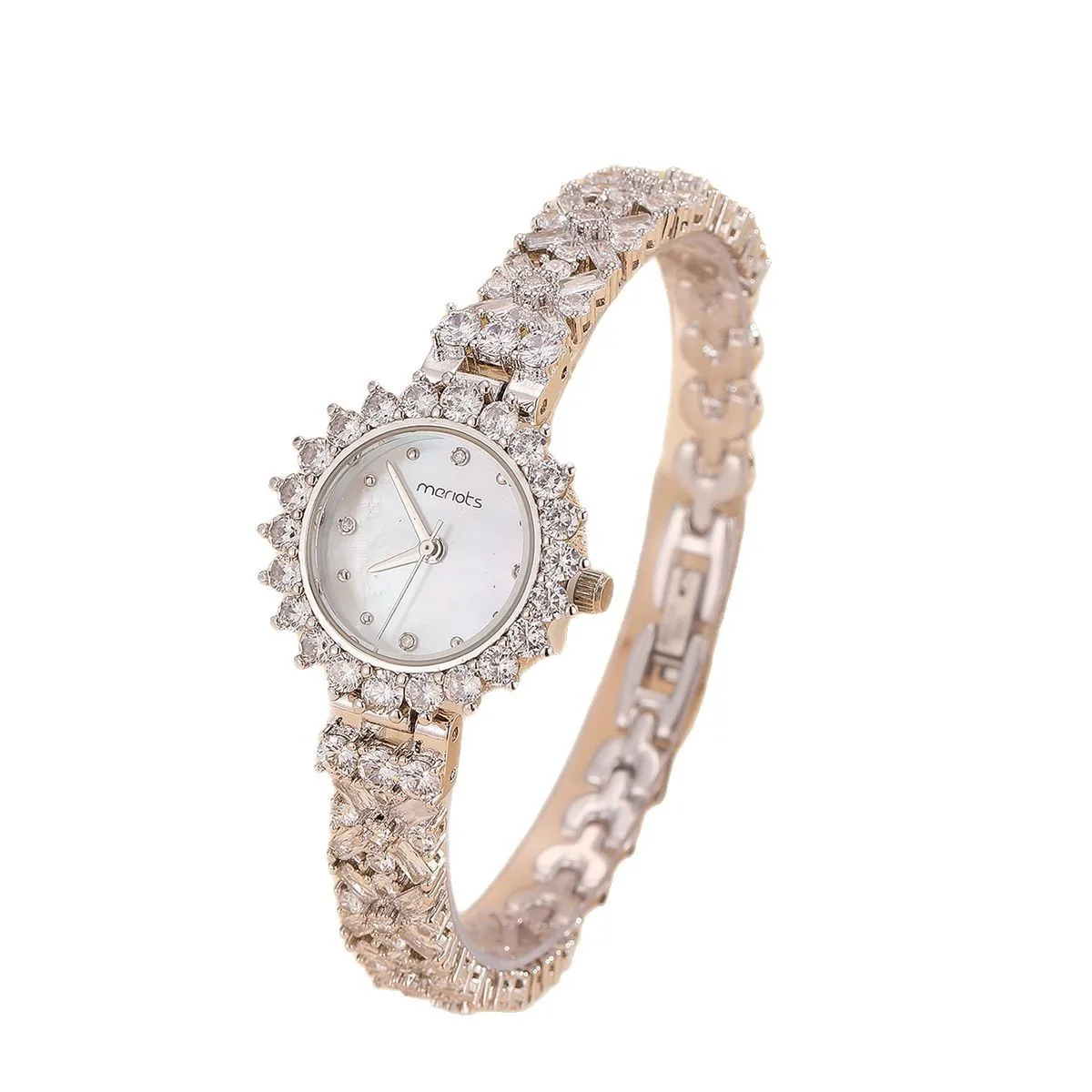 

Модные круглые женские часы с бриллиантами, браслет со свободной регулировкой, кварцевые часы