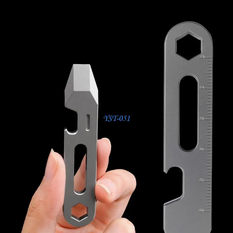 E15A MultiPurpose Titaniums Keychain Screwdriver Bottle Opener Tool For Camping Outdoor Essential for Camping and DIY