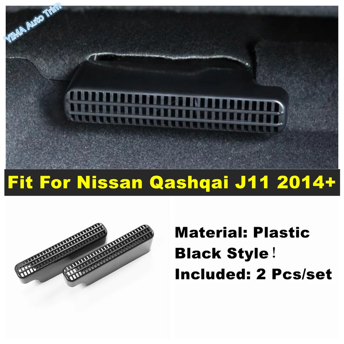 

Fit For Nissan Qashqai J11 2014 - 2021 Black Heat Floor Air Conditioner Duct Vent Outlet Grille Cover Interior Auto Accessories