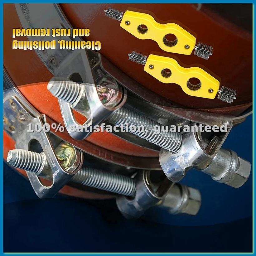 

Набор из 4 медных щеток для труб, 4-в-1, для чистки внутренней и внешней резьбы, щетка для сантехников - ABRM