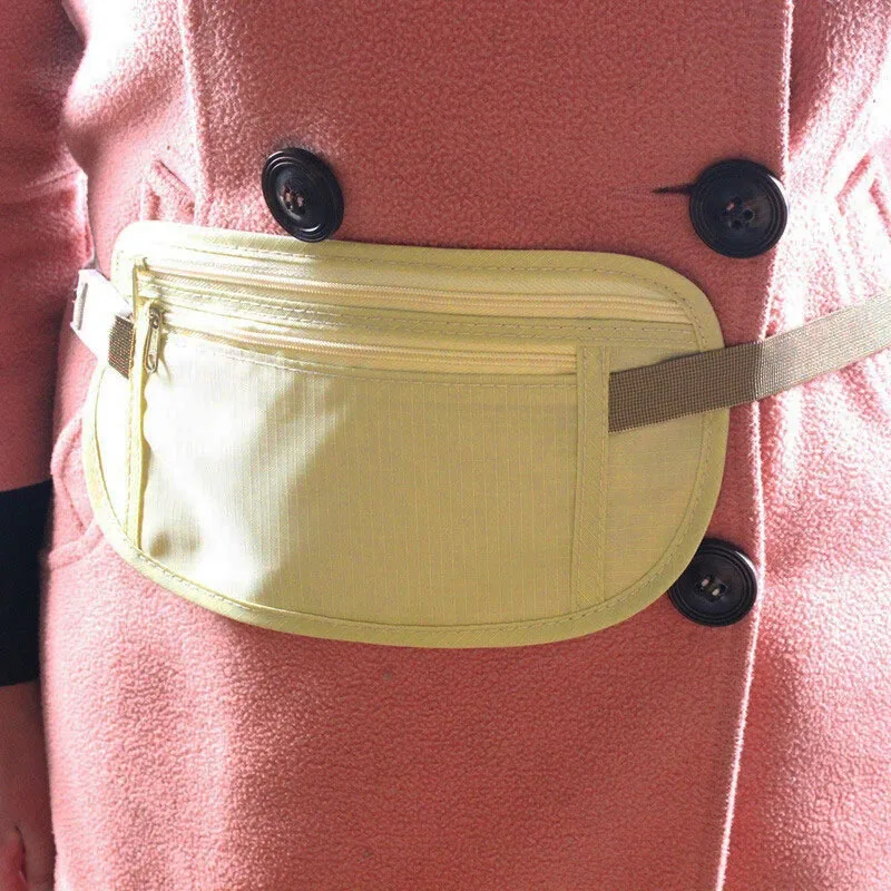Cloth Travel Pouch Hidden Wallet Passport Money Waist Belt Bag Slim Secret Security Useful Travel Storage Bag image 3