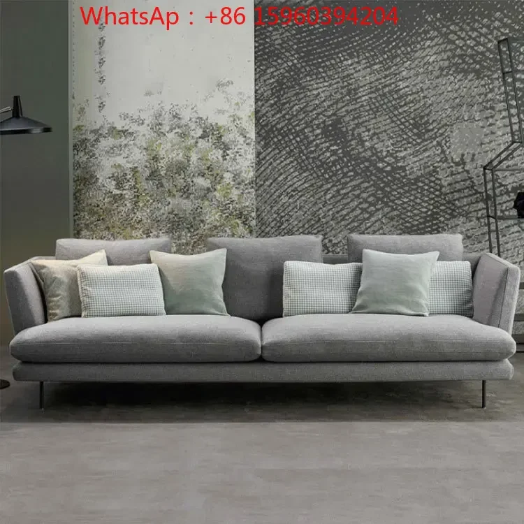 Small and medium-sized apartment modern living room corner combination Italian minimalist sofa Nordic fabric latex furniture