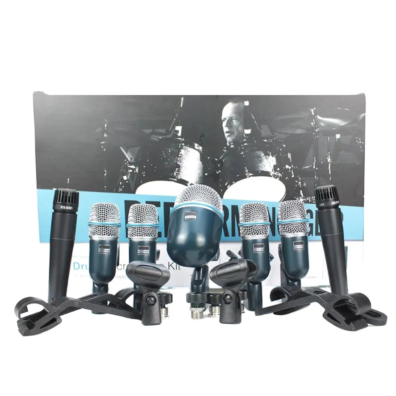 

BETADMK7 XLR Band Drum Kit Microphone Cardioid Polar Pattern Metal Construction Wired Includes Beta57A Beta56A Beta52A