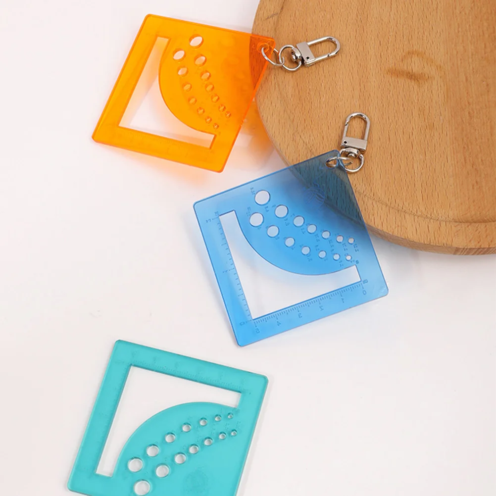 

3Pcs Portable Acrylic Knitting Needle Gauge Ruler Transparent Measuring Tool Keychain for Sweater Scarf Yarn Stitch Gadget