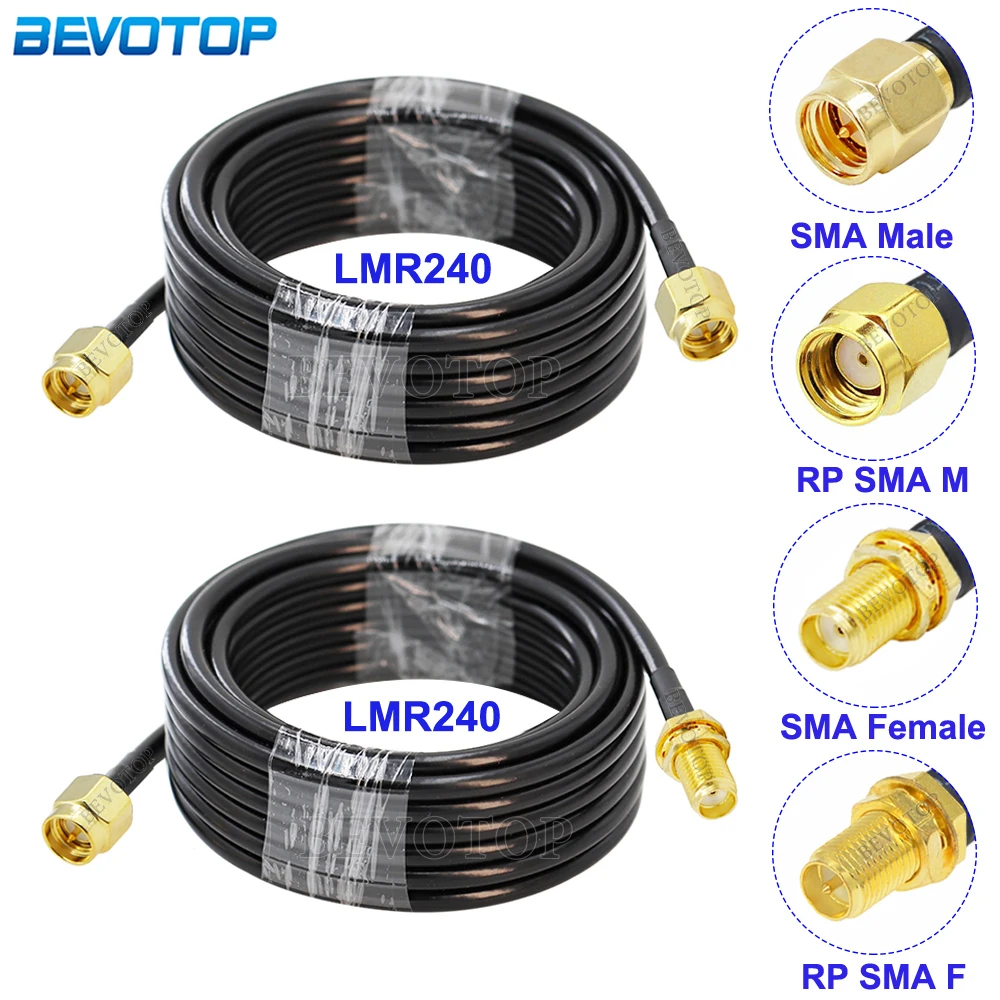 LMR-240 SMA Male to SMA Male/SMA Female Connector LMR240 RF Coaxial Cable 50-4 Pigtail WiFi Router Antenna Extension Cord Jumper