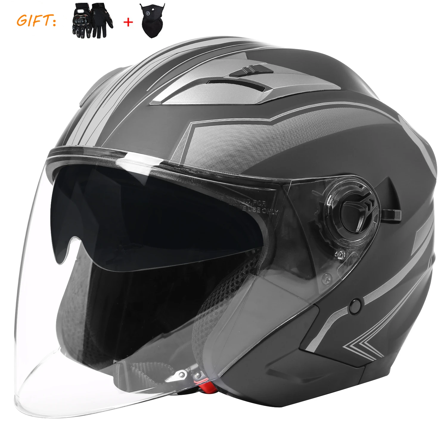 

Summer ABS Shell DOT ECE 3/4 Motorcycle Helmet with Dual Visor Moto Open Face Helmets Motorcycle for Men Women Unisex