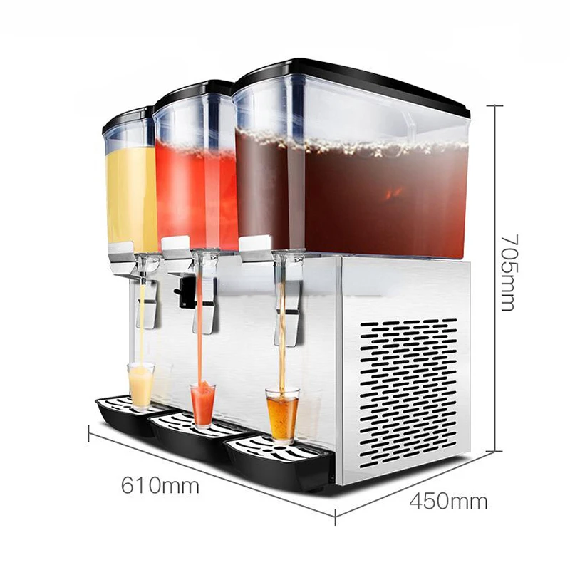 

17L*3 Commercial Beverage Machine Three-tank Large Capacity Beverage Dispenser Cold&Heat Drinks Dispenser