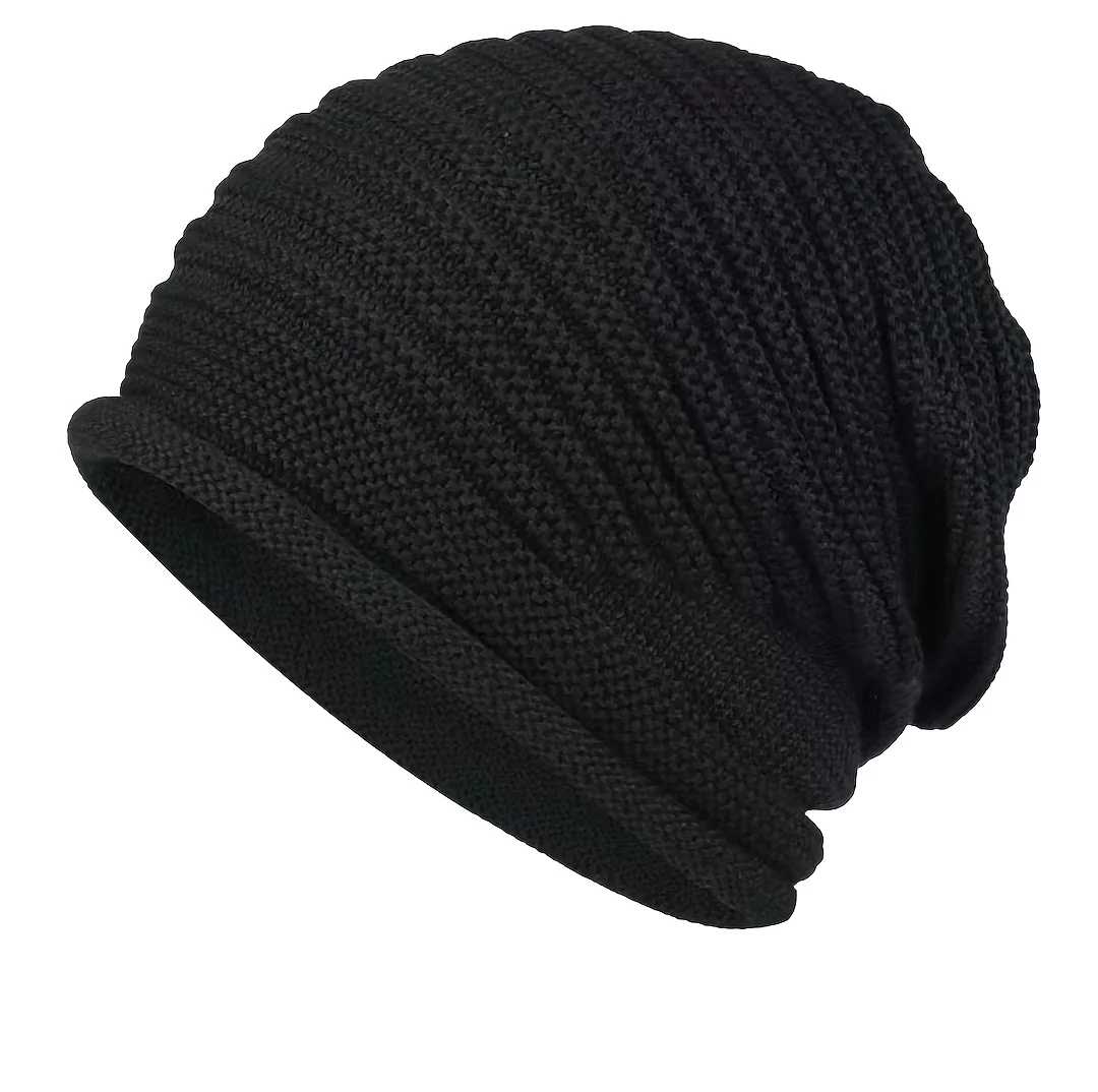 Doppellagige, gestrickte, warme Mütze für Damen und Herren – randlose Outdoor-Fahrradmütze, die warm hält und vor Kälte schützt. – Detail 5