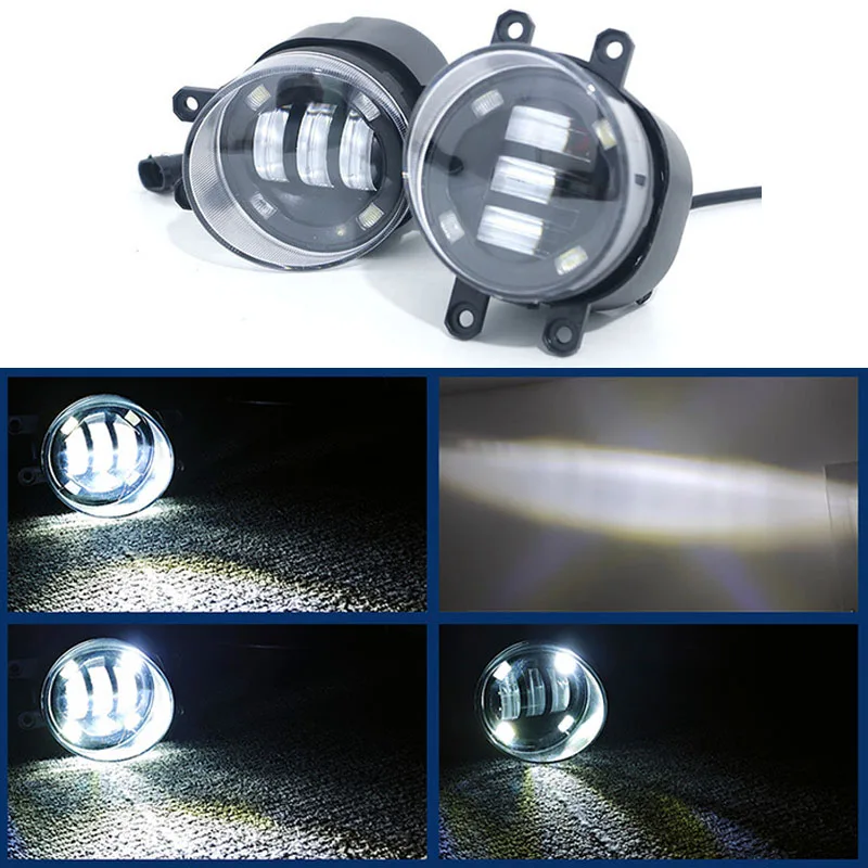 4 Inch White Yellow LED Fog Lights Headlights Car Lenses for Toyota Vios Verso Highlander Yaris Levin Light For Vehicles Lamp