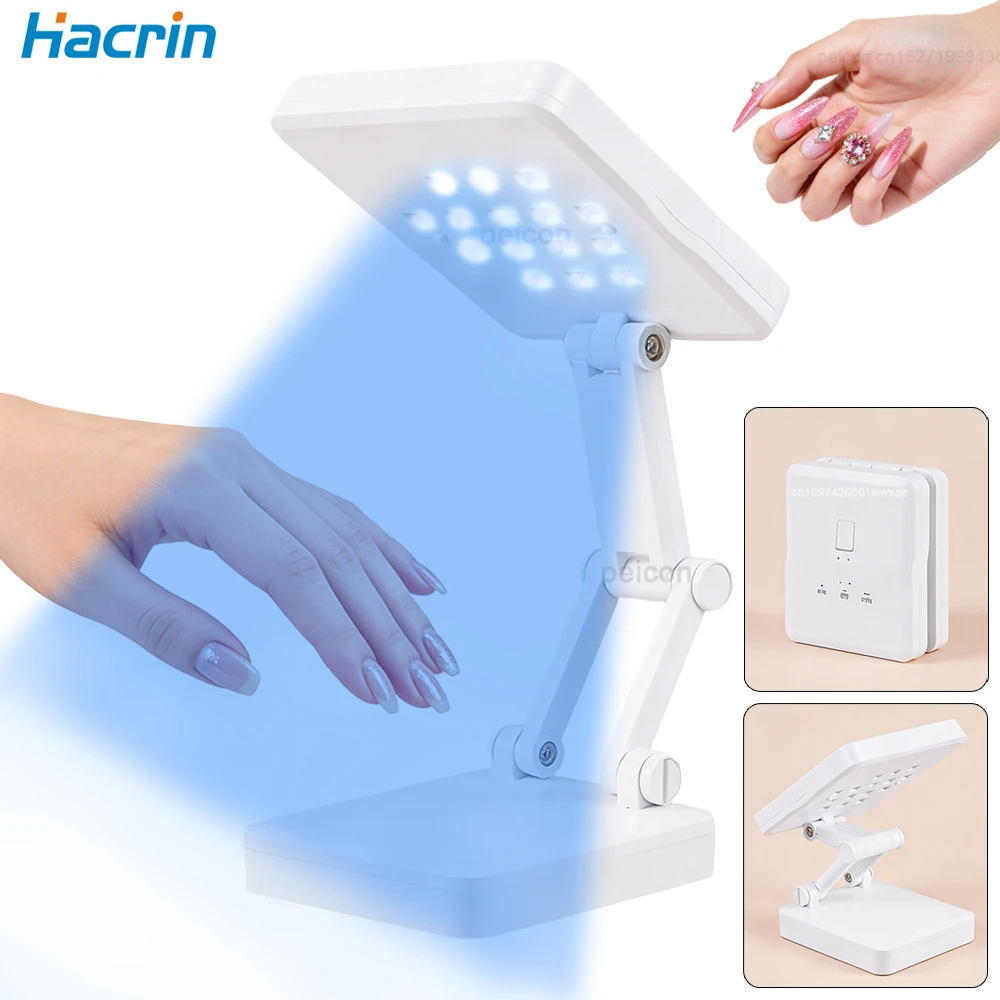 

Nail Art Stand Lamp Foldable UV Nail Lamp Rechargeable LED Nail Lamp for Nails Art Desk Stand Light Portable Nail LED UV Lamp