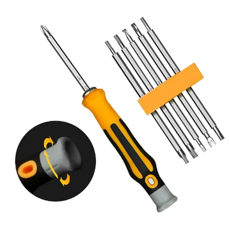 12 In 1 Magnetic Screwdriver Set Cross Flat Shaped Screwdriver Head Multifunctional Precision Handheld Maintenance Tool