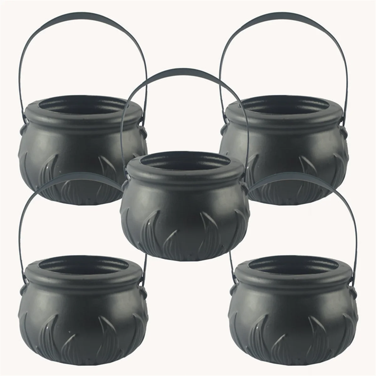 Plástico Mini Witch Pot para Halloween, Caldeirão Preto, Candy Holder, Decoração Favor, 12Pcs