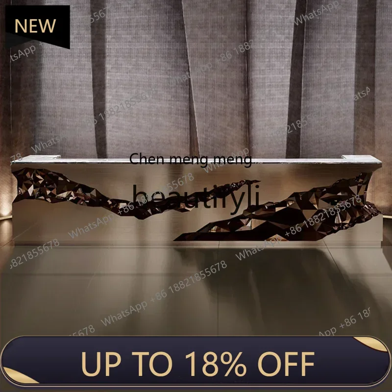 

P178 Painting Front Desk FRP Reception Beauty Salon Modern Service Bar Company Consultation