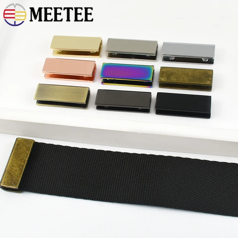 5/10/20Pcs 25mm Belt End Caps Metal Buckles Ribbon Leather Clips Buckle Purse Decorate Screw Cover Edge Clasp Hardware Accessory