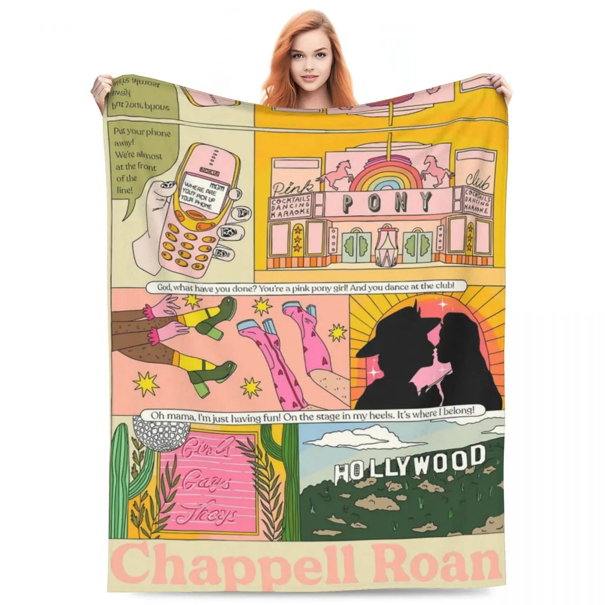 Comfortable Chappell Roan Meantime Music Singer Blanket Accessories Sofa Decorative Throw Blankets Warm Velvet for Office