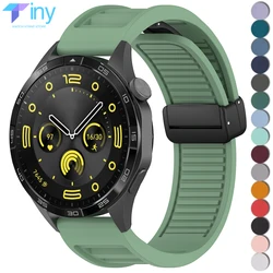 Silicone 22mm Strap for Huawei GT 2 3 4 46mm WristStrap for Huawei Watch3 GT4 GT2/2e Pro Magic2 Ultimate Bracelet Magnetic Band