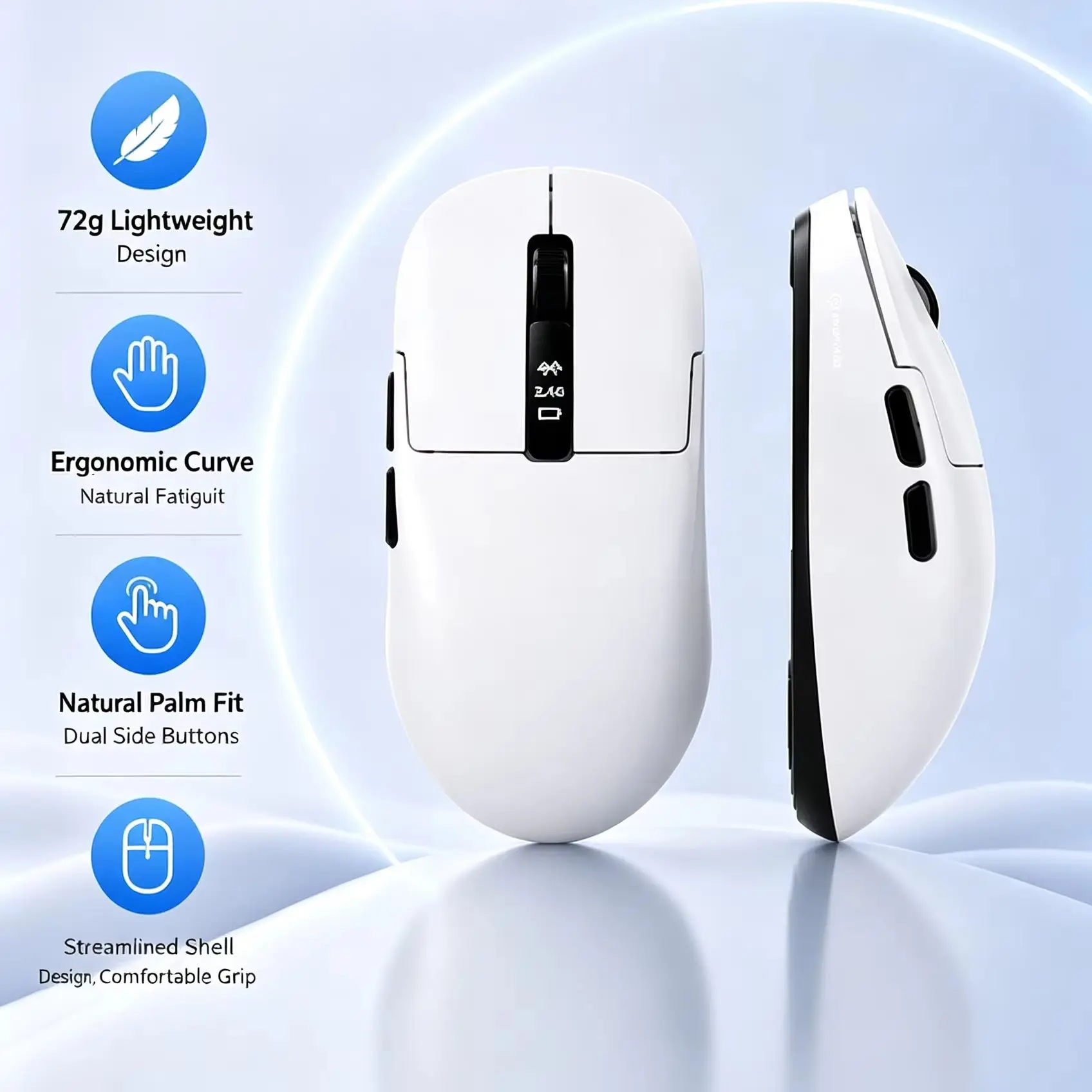 Bluetooth Wireless 2.4G Tri-Mode Gaming Mouse RGB Backlit Lightweight Rechargeable Mouse With Charging Dock For PC Computer