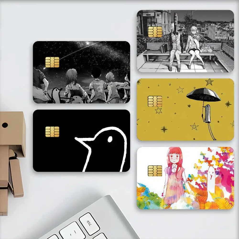 Anime Goodnight Punpun Credit Card Stickers Skin For Bank Debit Decorative Protection Scratch-resistant Gift 4PCS