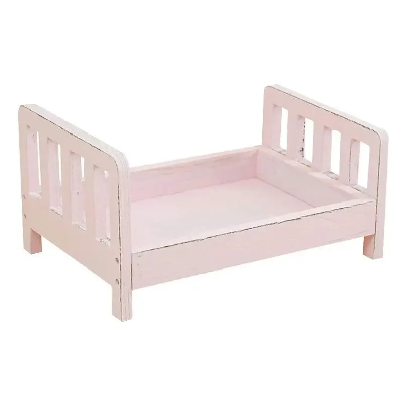 Newborn Photography Props Wood Bed Infant Poses Detachable Background Props Accessories Posing Bed For Boys Girl