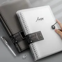 1pc A4 Transparent Binder - 5-Ring Loose Leaf Notebook | Refillable Pages for Planner/Journal, Crystal & Frosted Covers