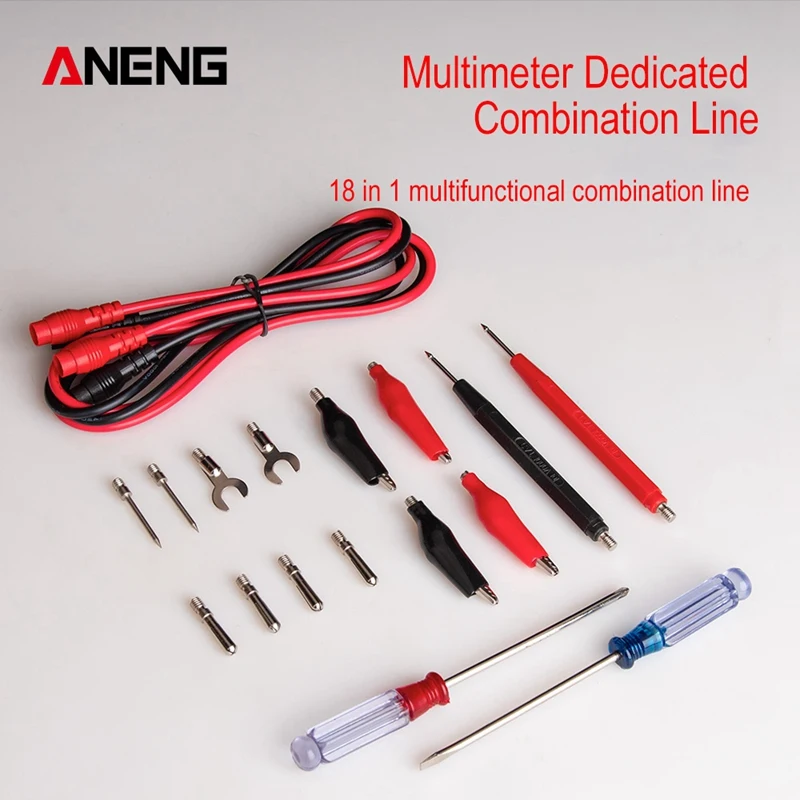 Promotion! 18 In1 Multimeter Probes Kit With Screwdriver Thin Tip Needle Multimeter Cable Multimeters Line Electronic Test Leads