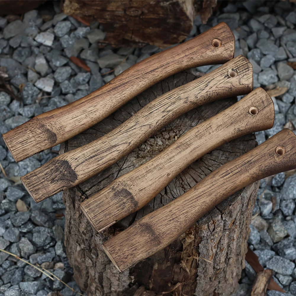 Alça de machado de nogueira com furo, acessórios de cunha para faça você mesmo, machos ao ar livre, sobrevivência, equipamento de acampamento, machado viking tomahawk