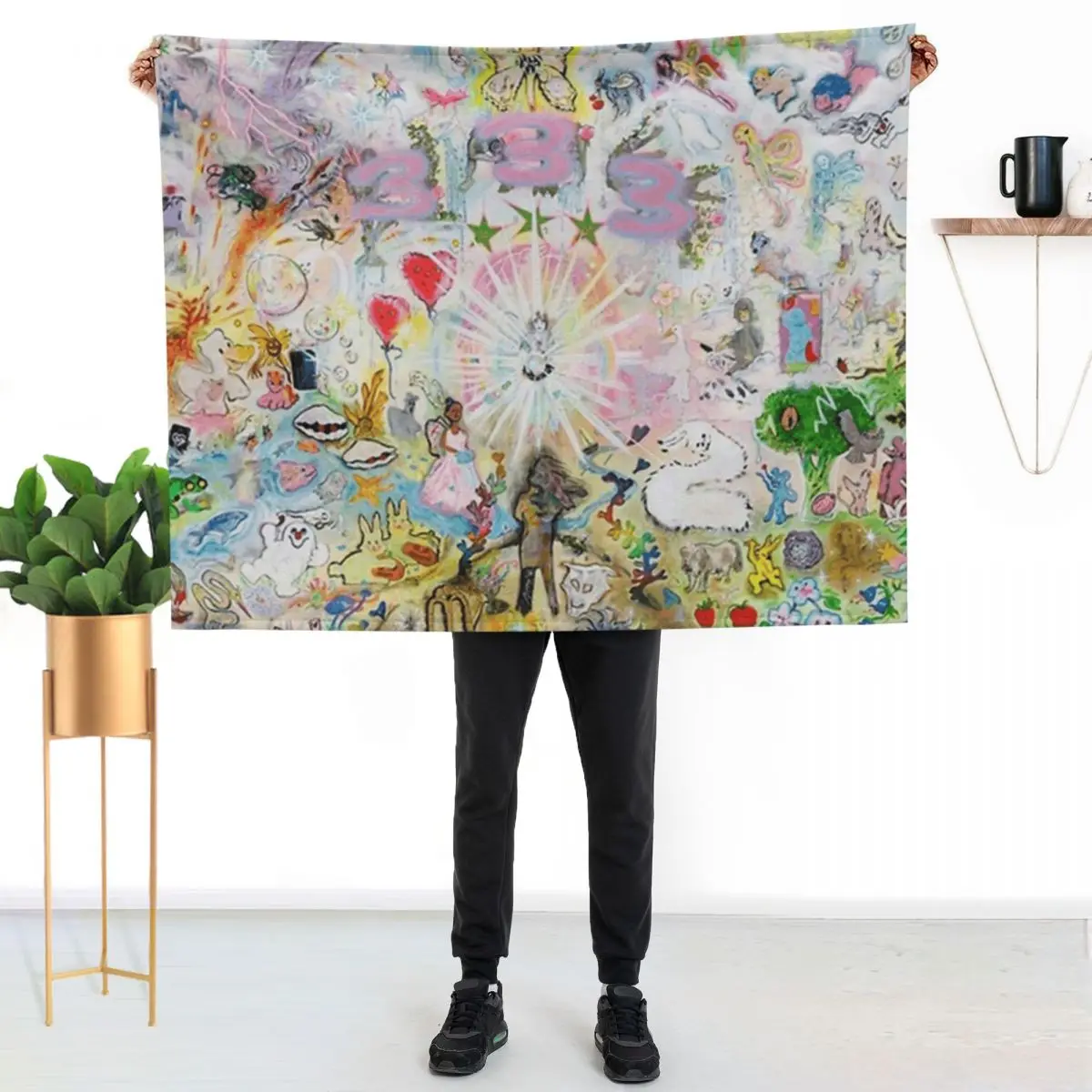 

333 bladee album cover Throw Blanket Cozy Microfiber Throw Blanket for Home Bedroom