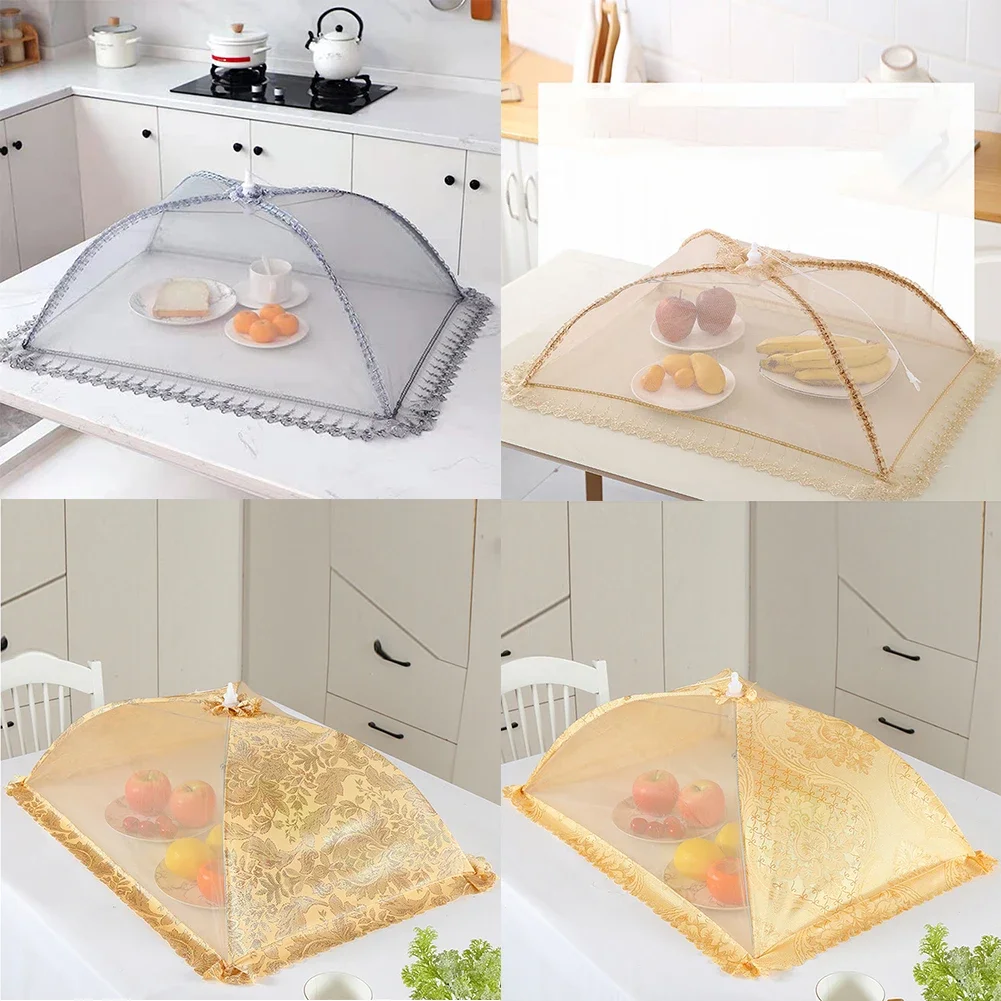 Portable Umbrella Style Food Cover Anti Mosquito Meal Cover Lace Table Cover Food Cover Kitchen Gadgets Cooking Tools 50x70cm