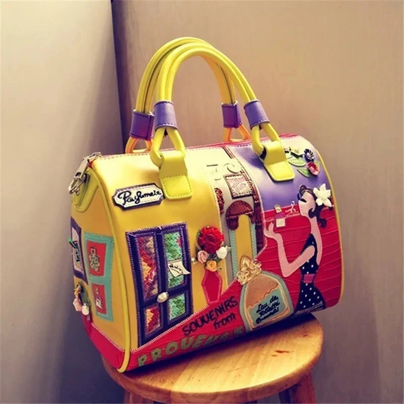 

2024 Super Quality Women Handbag Shoulder Boston Bag tote Italian PU Leather Bags Sac A Main Borse Candy Color Luxury Handbags