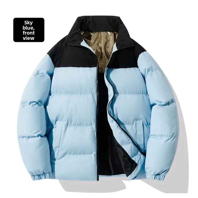 سترة شتوية مبطنة بالقطن للرجال مع سطح ذهبي أسود سميك من الجرافين سترة مبطنة بالقطن للرجال #4