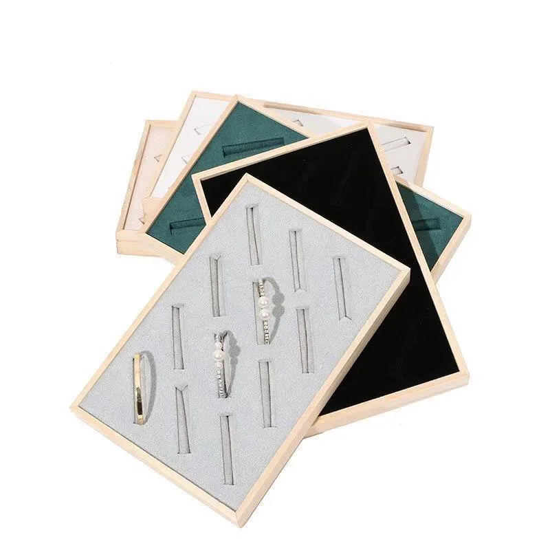 

Модный поднос для демонстрации браслетов с 12 ячейками, деревянное кольцо, браслет, серьги, полка для хранения ювелирных изделий, стойка-держатель, стойка-органайзер, витрина, реквизит