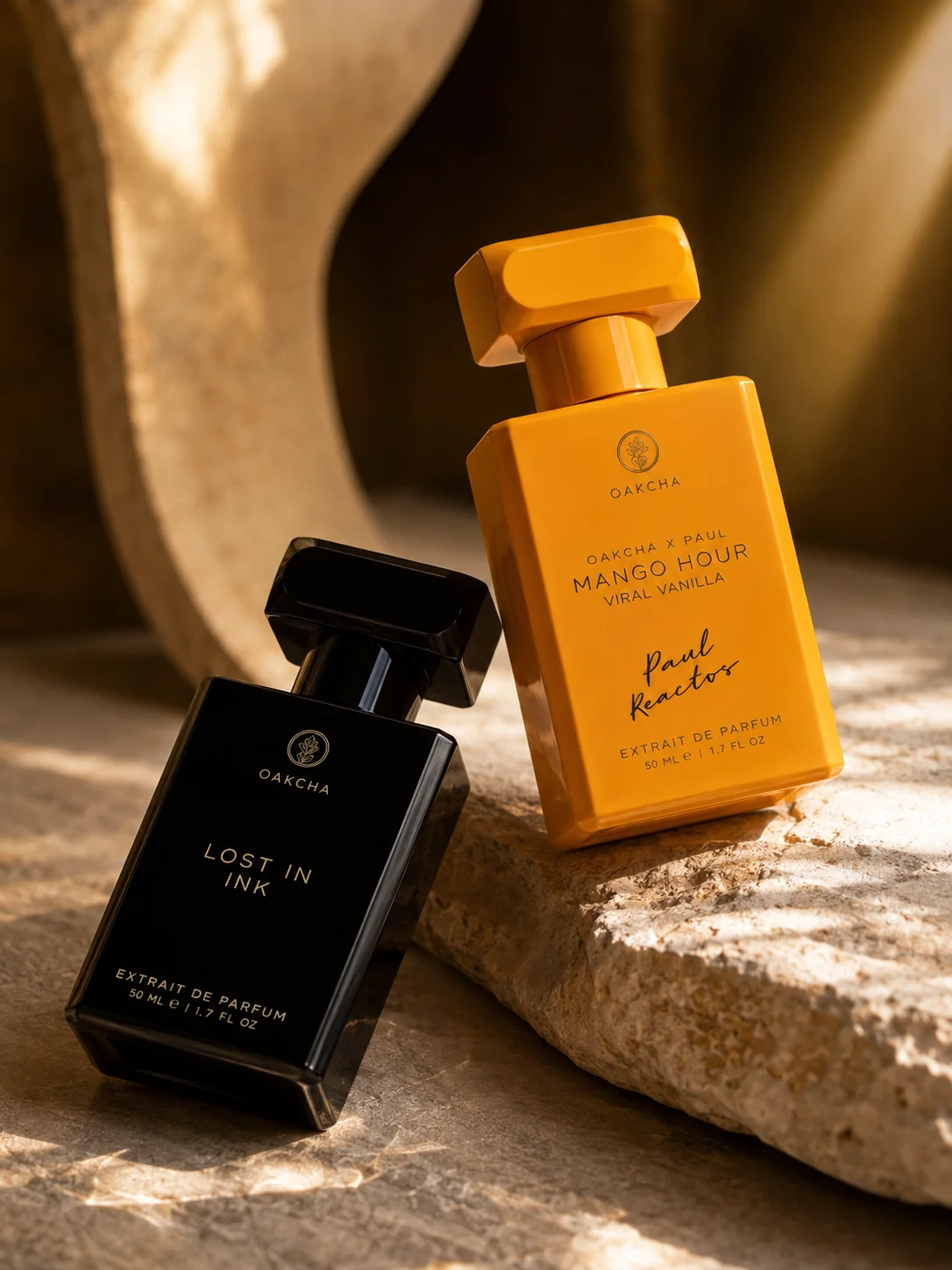 OAKCHA 2Pcs Set Extrait De Parfum 1.7floz(50ml), Lost in Ink & Mango Hour Viral Vanilla Perfume, Long Lasting Fragrance Gift Set for Women Men, Mysterious Woody Smoky & Warm Mango Vanilla Scent, Elegant Square Bottle for Daily Wear & Holiday Gift view 6