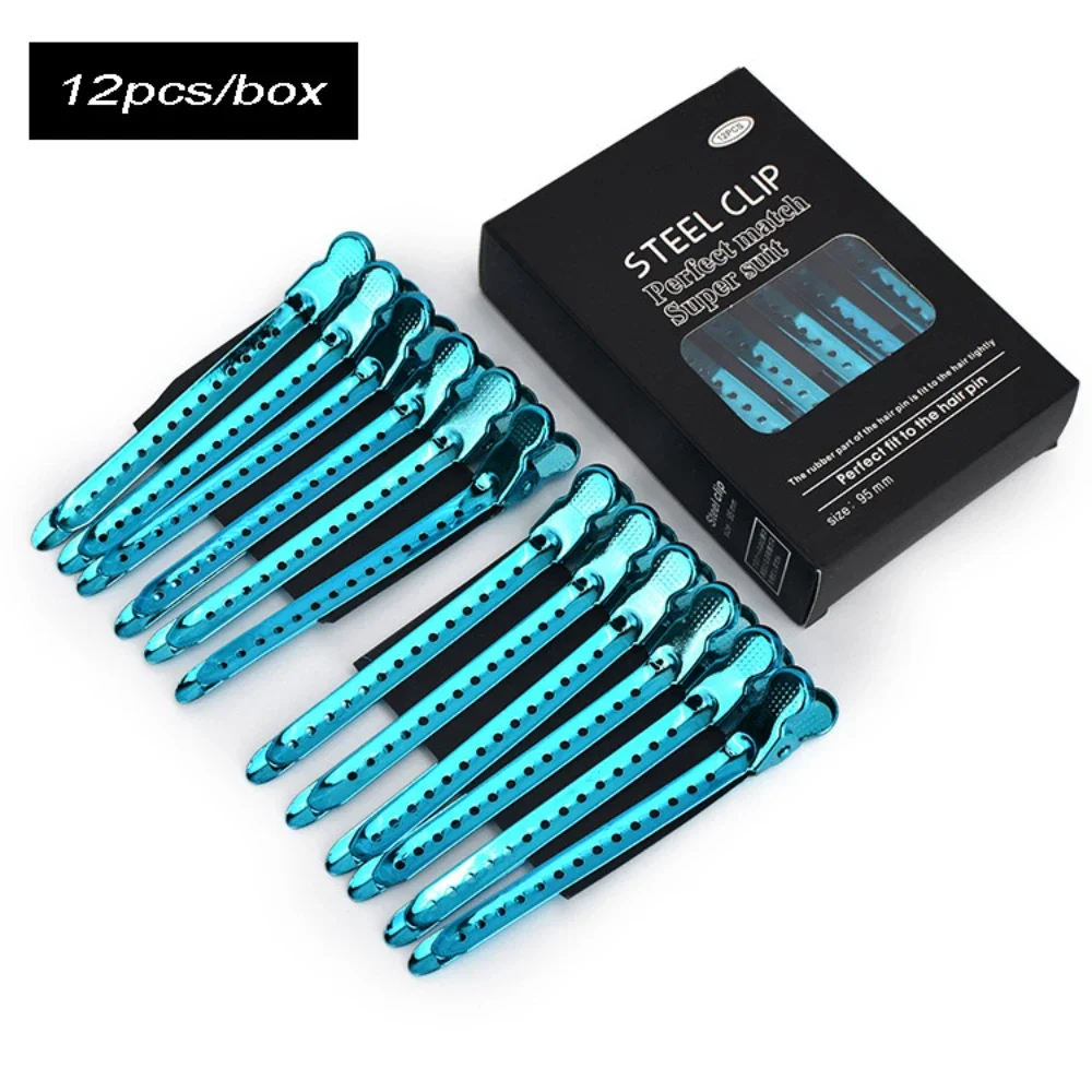 12 Uds pinzas para el cabello de cocodrilo pinzas de peluquería pinzas de peluquero Clip de sección horquilla de cocodrilo herramientas de peinado pince cheveux